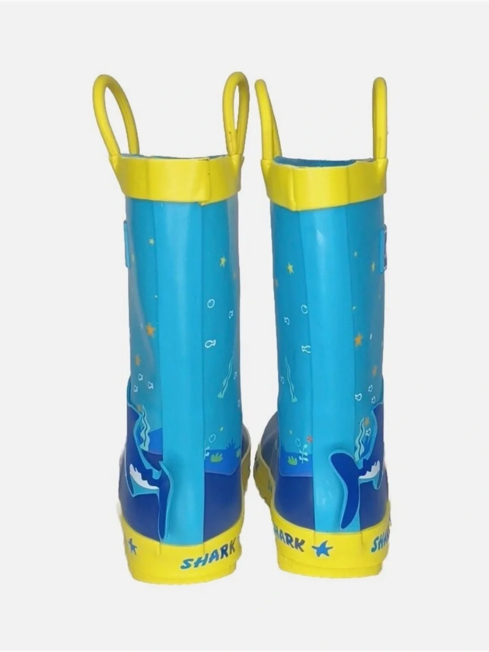 New Under The Sea Shark Rubber Rain Boots Toddler Sz 8 or 12